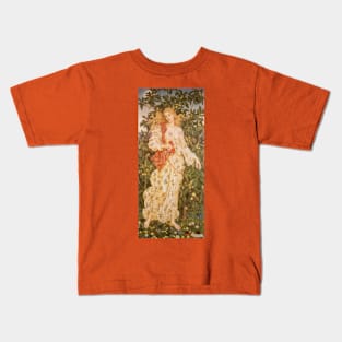 Flora, the Goddess of Blossoms and Flowers by Evelyn De Morgan Kids T-Shirt